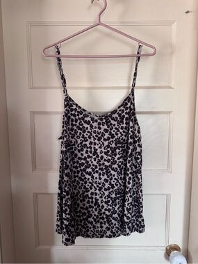 torrid Leopard Print V-Neck Cami - Black & Cream